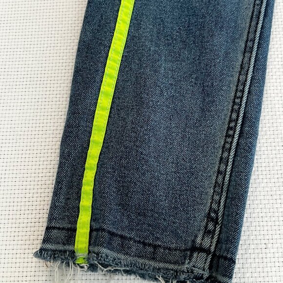 Urban Outfitters BDG Jeans Mens 32 Skinny Stretch Medium Wash Neon Ribbon Stripe - Picture 2 of 11